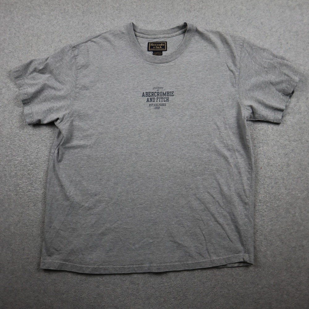 Abercrombie & Fitch T-Shirt Mens XL Grey Graphic Tee Short Sleeve Cotton Shirt